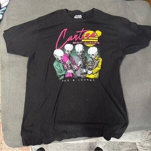 Star Wars Black Cantina Bar and Lounge Graphic T-Shirt Large